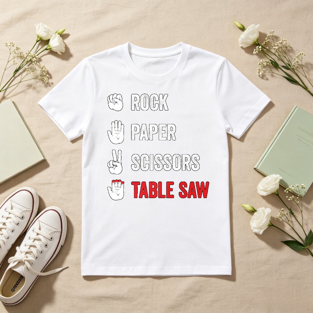 Rock Paper Scissors Table Saw  - Woodworking Jokes recension och pris
