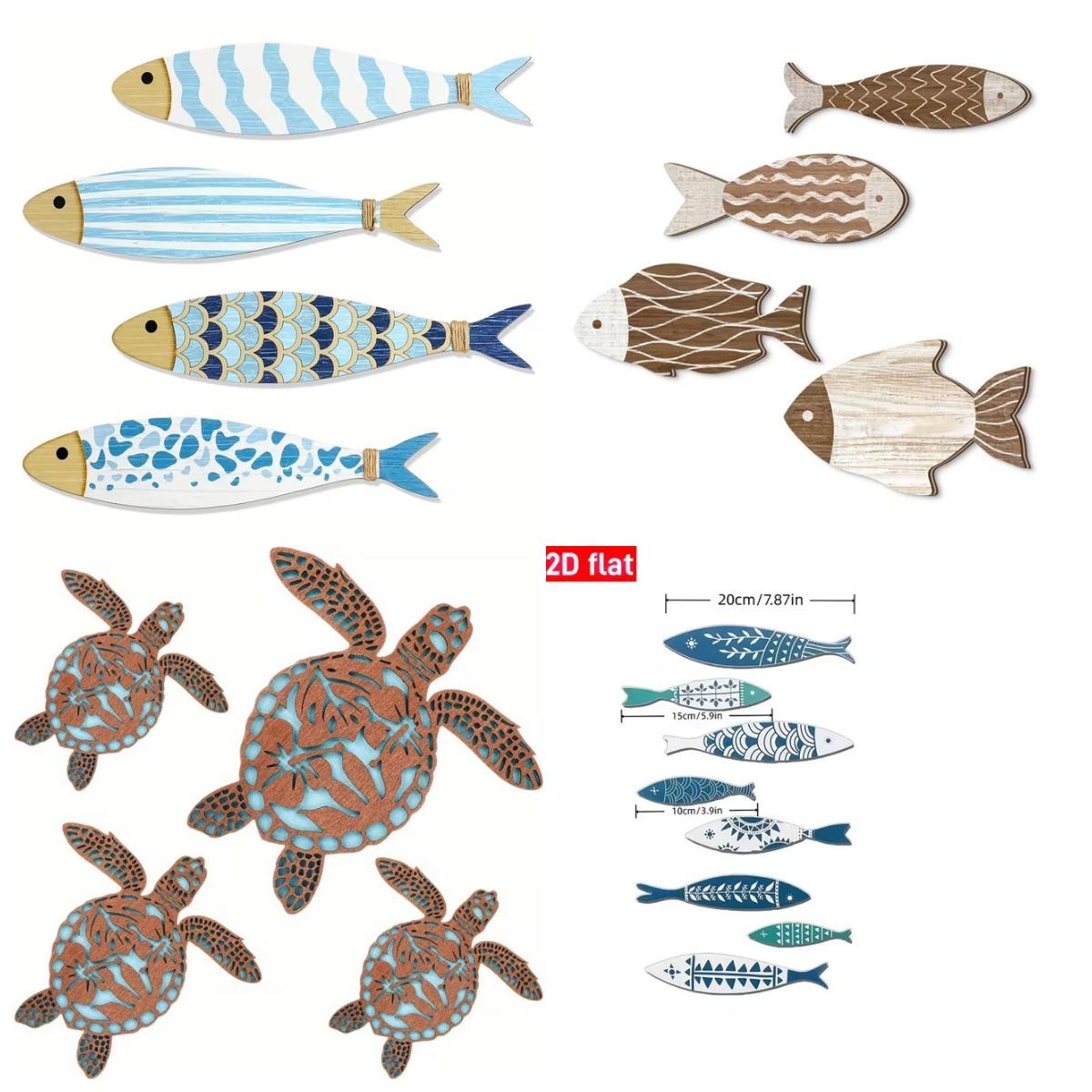 A Set of 4 Wooden Fish Wall De - Woodworking Glue recension och pris