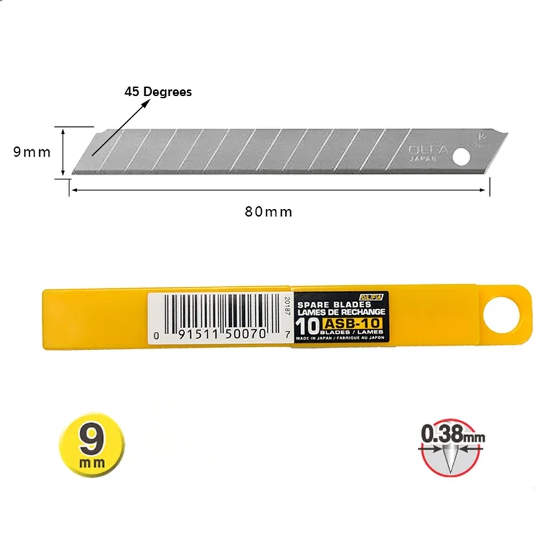OLFA ASB-10 9mm Spare Blades 1 - Woodworking Wallpaper recension och pris